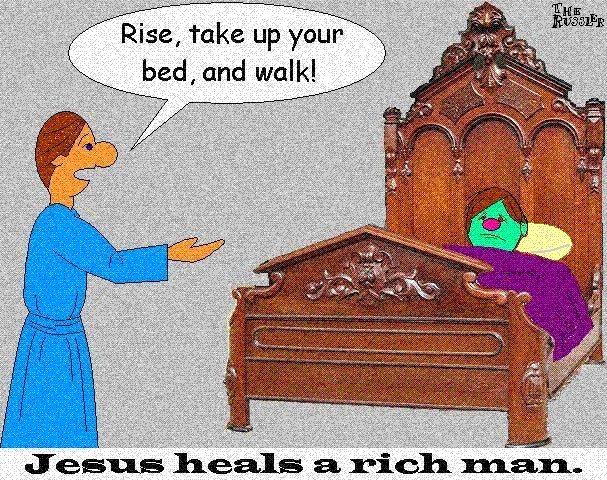 Jesus heals a rich man.