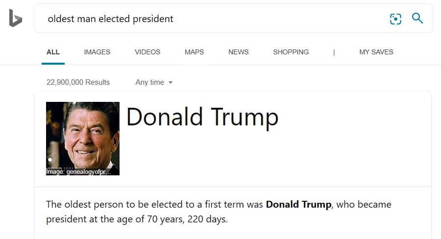 oldest man elected president