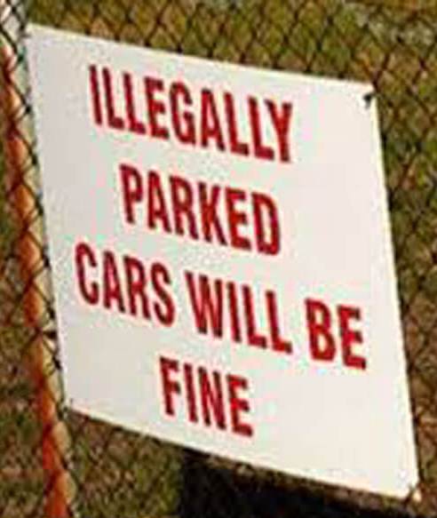 ILLEGALLY PARKED CARS . . .